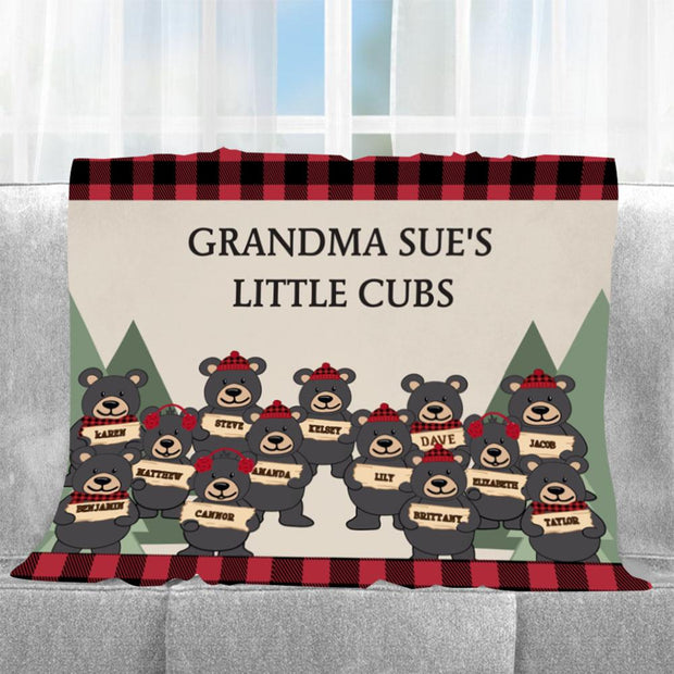 Personalized Christmas Family Member Fleece Blanket III