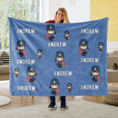 Custom Name Captain America Blanket, New Christmas Gift!