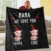 Custom CHRISTMAS BLANKET with Nickname & Kids Names