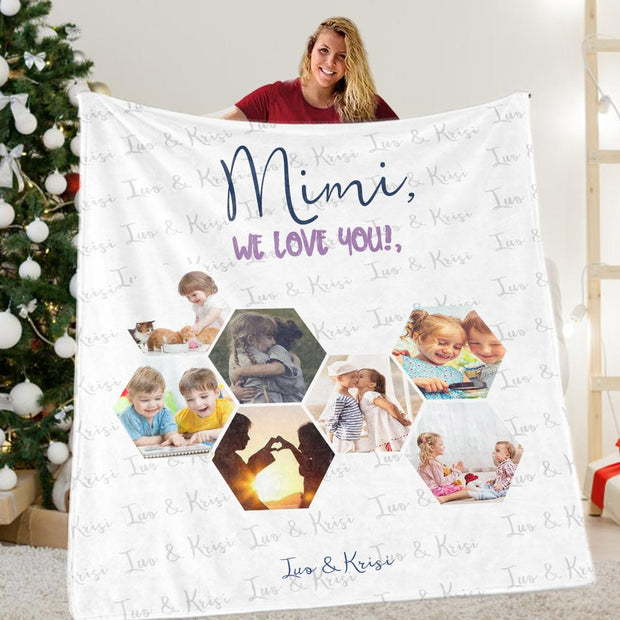 Personalized Christmas Family Leisure Time Blanket with Children's Names
