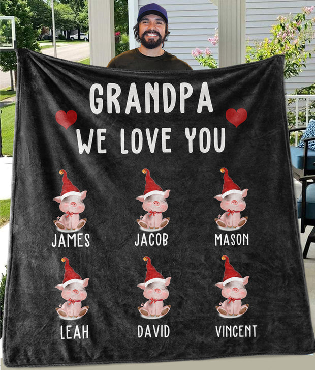 Custom CHRISTMAS BLANKET with Nickname & Kids Names