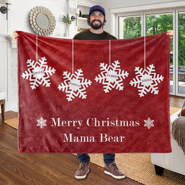 Custom CHRISTMAS BLANKET with Nickname & Kids Names