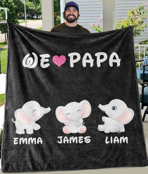 Custom CHRISTMAS BLANKET with Nickname & Kids Names