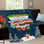 Personalized Christmas Gloves Family Member Fleece Blanket II