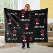 Personalized Name Cozy Plush Fleece Blankets for Boys VII - BUY 2 SAVE 10%